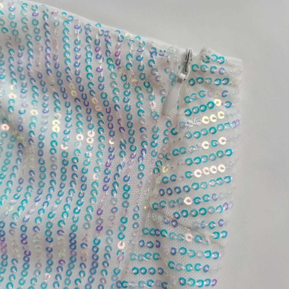 One Shoulder Bead Detail Sequin Bodycon Party Dress - Picture 6 of 12